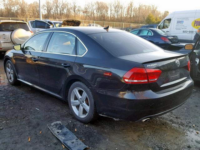 1VWBH7A3XCC013809 - 2012 VOLKSWAGEN PASSAT SE BLACK photo 3