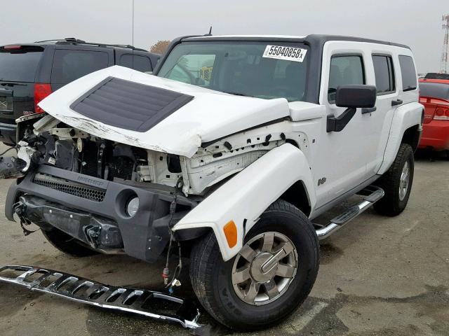 5GTDN13E478102616 - 2007 HUMMER H3 WHITE photo 2