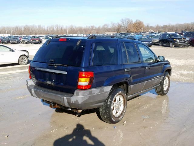 1J4GW48S22C225624 - 2002 JEEP GRAND CHER BLUE photo 4