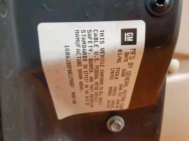 1G8AJ55F06Z175567 - 2006 SATURN ION LEVEL GOLD photo 10