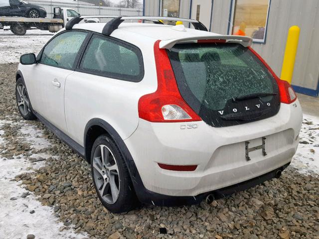 YV1672MK2D2304819 - 2013 VOLVO C30 T5 WHITE photo 3