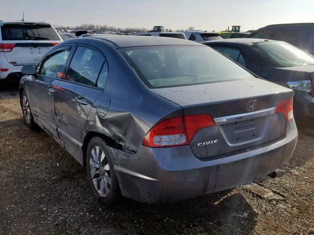 2HGFA16979H323989 - 2009 HONDA CIVIC EXL GRAY photo 3