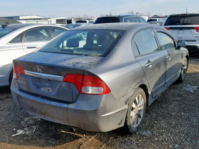 2HGFA16979H323989 - 2009 HONDA CIVIC EXL GRAY photo 4