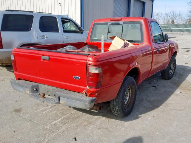 1FTYR10D23PA99692 - 2003 FORD RANGER RED photo 4
