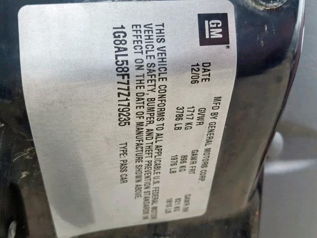 1G8AL58F77Z179235 - 2007 SATURN ION LEVEL BURGUNDY photo 10