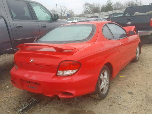 KMHJG35F21U262011 - 2001 HYUNDAI TIBURON RED photo 4