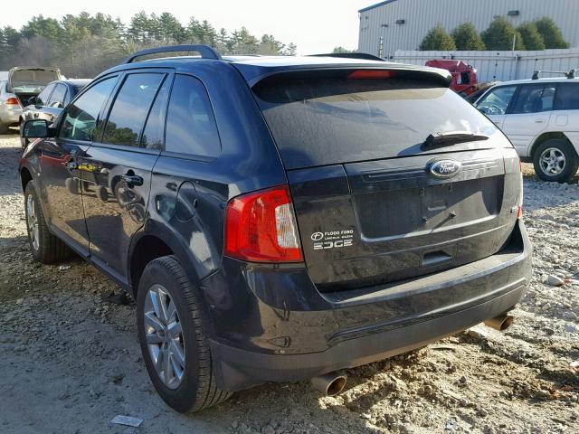 2FMDK3JC1DBC94630 - 2013 FORD EDGE SEL BLACK photo 3