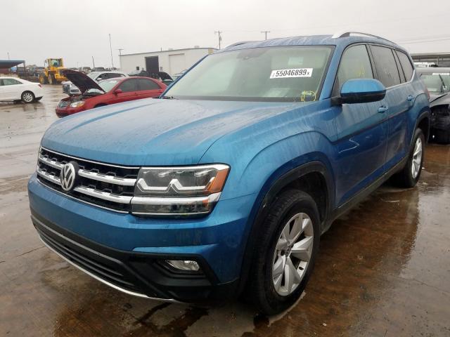 1V2LR2CA1KC543957 - 2019 VOLKSWAGEN ATLAS SE BLUE photo 2