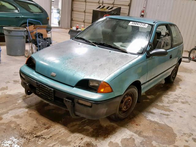 2C1MR2462N6708943 - 1992 GEO METRO BASE GREEN photo 2