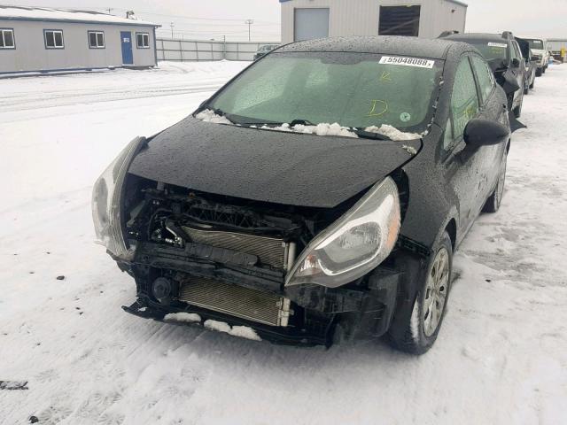 KNADM4A33E6386596 - 2014 KIA RIO LX BLACK photo 2