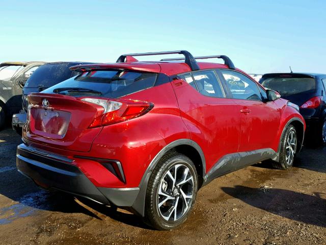 NMTKHMBXXJR010597 - 2018 TOYOTA C-HR XLE RED photo 4