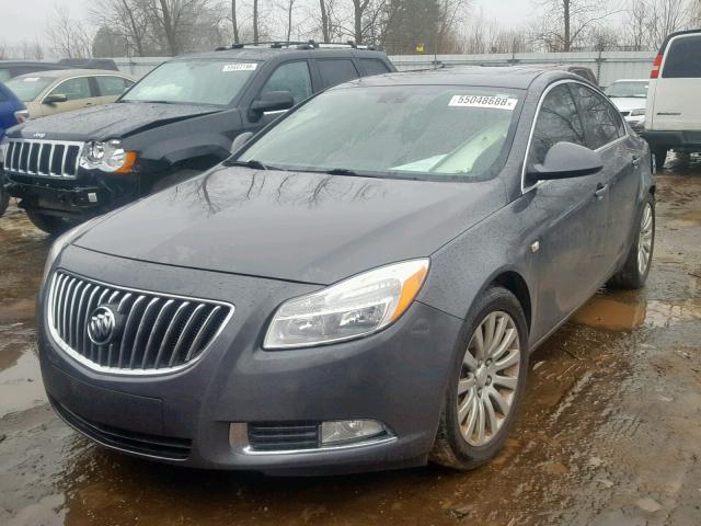 W04GP5EC5B1000156 - 2011 BUICK REGAL CXL GRAY photo 2