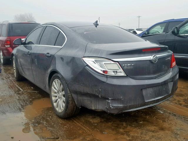 W04GP5EC5B1000156 - 2011 BUICK REGAL CXL GRAY photo 3