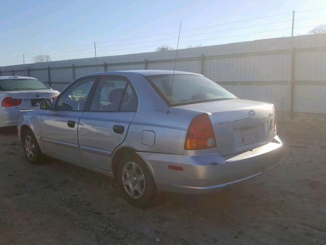 KMHCG45C83U493258 - 2003 HYUNDAI ACCENT GL SILVER photo 3