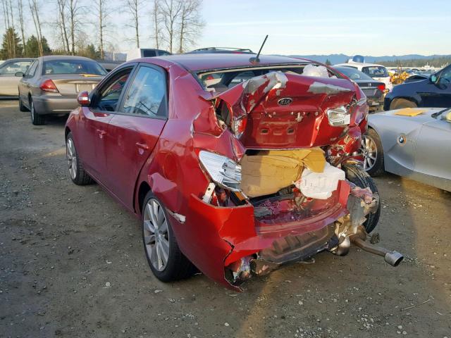 KNAFW4A39A5050714 - 2010 KIA FORTE SX RED photo 3