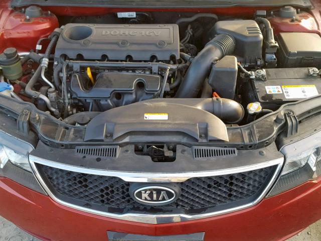 KNAFW4A39A5050714 - 2010 KIA FORTE SX RED photo 7