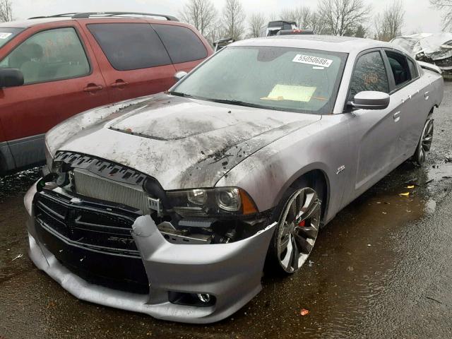 2C3CDXEJ2DH668755 - 2013 DODGE CHARGER SR SILVER photo 2