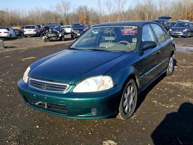 2HGEJ6613YH573165 - 2000 HONDA CIVIC BASE GREEN photo 2