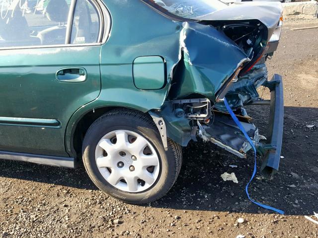 2HGEJ6613YH573165 - 2000 HONDA CIVIC BASE GREEN photo 9