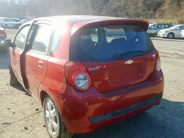 KL1TD6DE5BB256885 - 2011 CHEVROLET AVEO LS RED photo 3