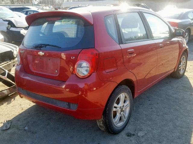 KL1TD6DE5BB256885 - 2011 CHEVROLET AVEO LS RED photo 4