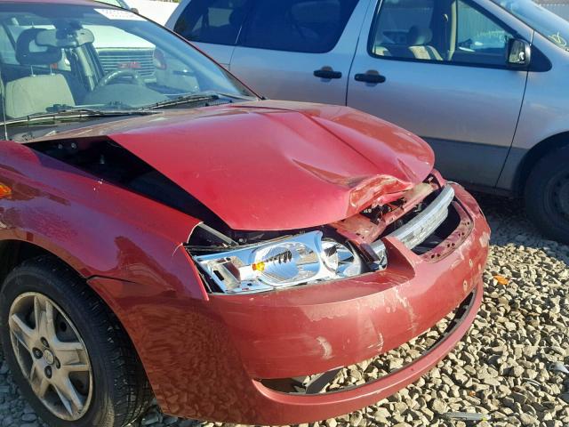 1G8AJ55F57Z172987 - 2007 SATURN ION LEVEL RED photo 9