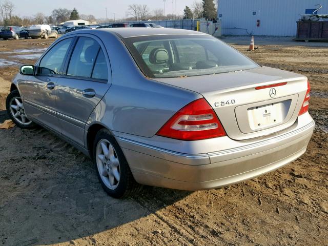 WDBRF61J34E017673 - 2004 MERCEDES-BENZ C 240 GRAY photo 3