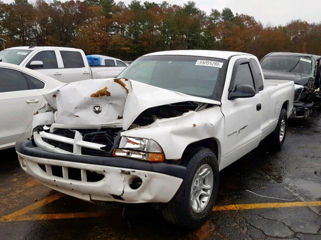 1B7GL22X41S175210 - 2001 DODGE DAKOTA WHITE photo 2