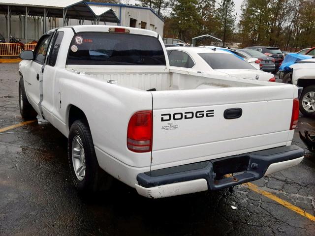 1B7GL22X41S175210 - 2001 DODGE DAKOTA WHITE photo 3