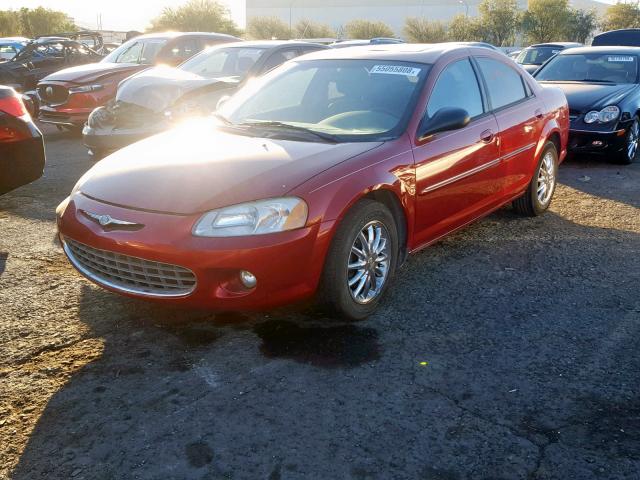 1C3AL56R02N324705 - 2002 CHRYSLER SEBRING LX RED photo 2