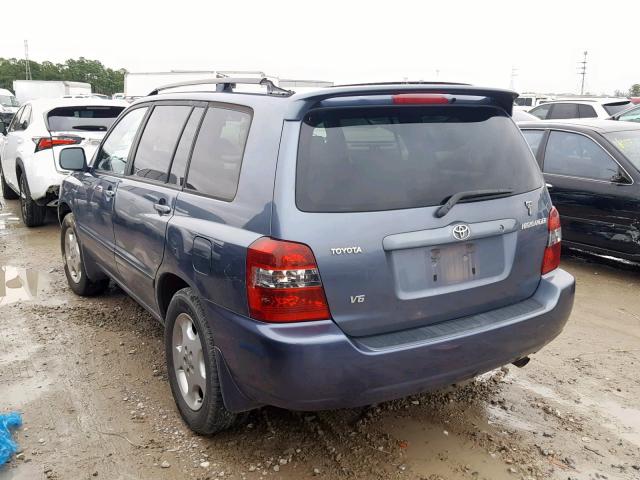 JTEDP21A750077449 - 2005 TOYOTA HIGHLANDER BLUE photo 3