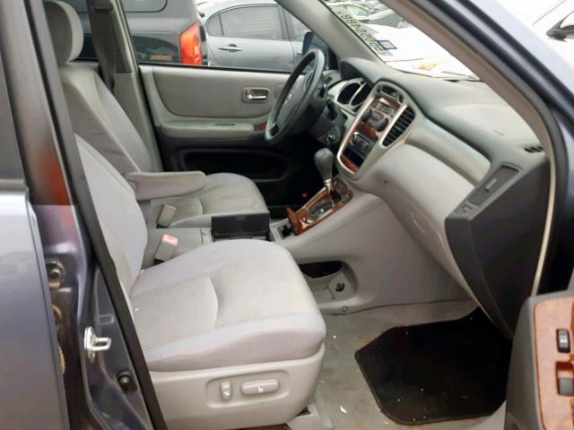 JTEDP21A750077449 - 2005 TOYOTA HIGHLANDER BLUE photo 5