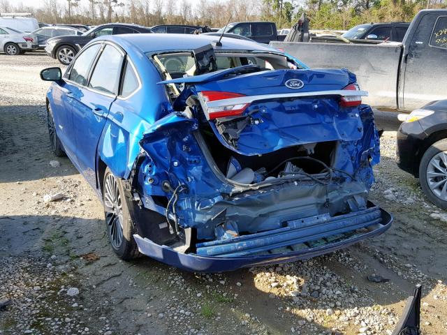 3FA6P0RU3HR323097 - 2017 FORD FUSION TIT BLUE photo 3