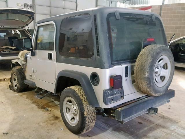 1J4FA29S76P702141 - 2006 JEEP WRANGLER / SILVER photo 3