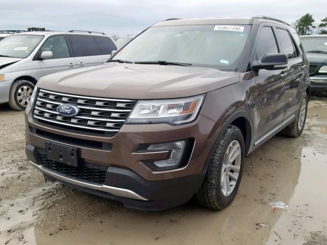 1FM5K7DH9GGC85173 - 2016 FORD EXPLORER X BROWN photo 2