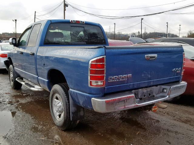 3D7KU28D74G172551 - 2004 DODGE RAM 2500 S BLUE photo 3