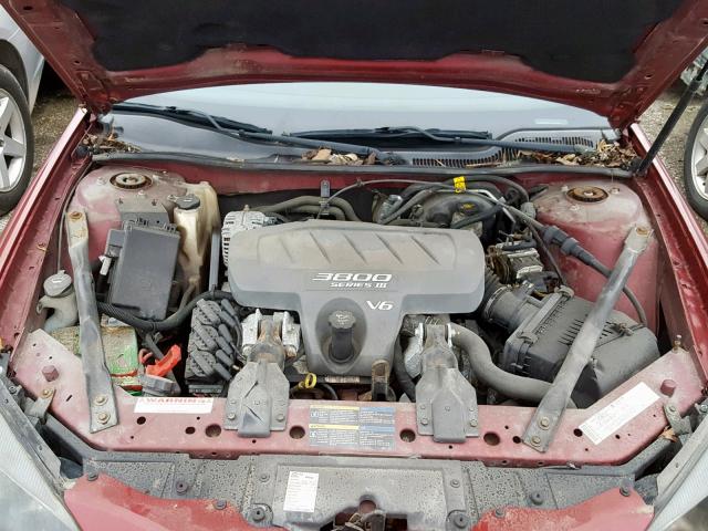 2G2WS522051292846 - 2005 PONTIAC GRAND PRIX BURGUNDY photo 7