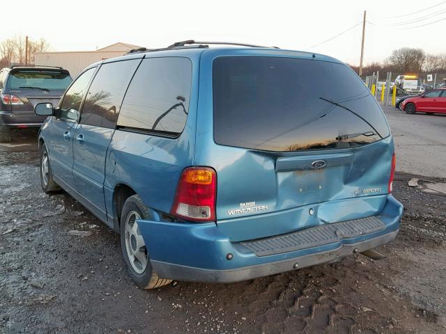 2FMZA57401BB63527 - 2001 FORD WINDSTAR S BLUE photo 3