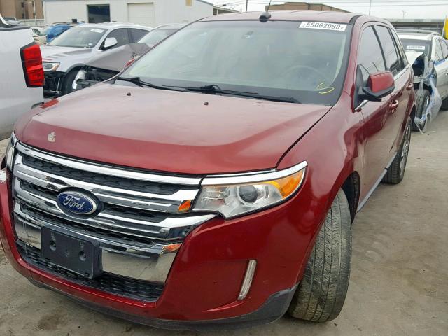 2FMDK4KC5DBC17084 - 2013 FORD EDGE LIMIT RED photo 2