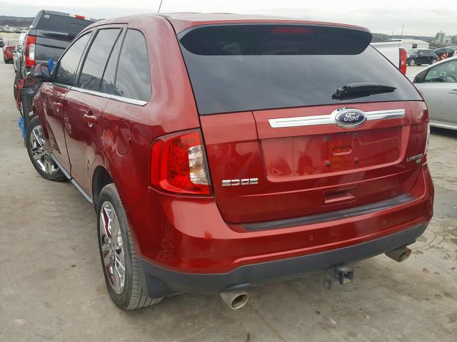 2FMDK4KC5DBC17084 - 2013 FORD EDGE LIMIT RED photo 3