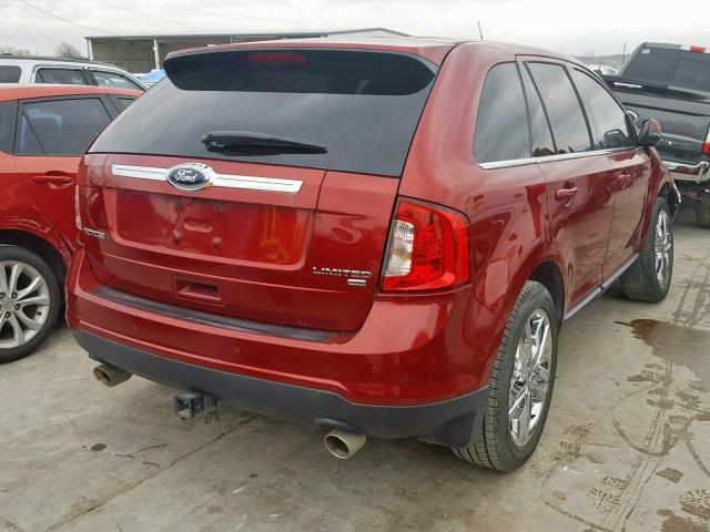 2FMDK4KC5DBC17084 - 2013 FORD EDGE LIMIT RED photo 4