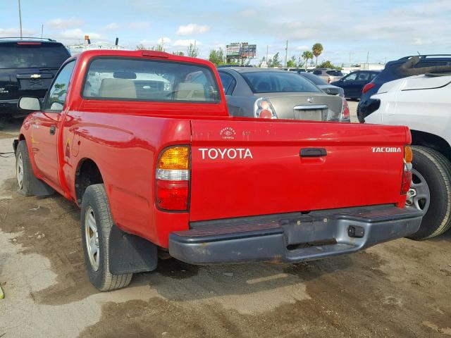 5TENL42N82Z068448 - 2002 TOYOTA TACOMA RED photo 3