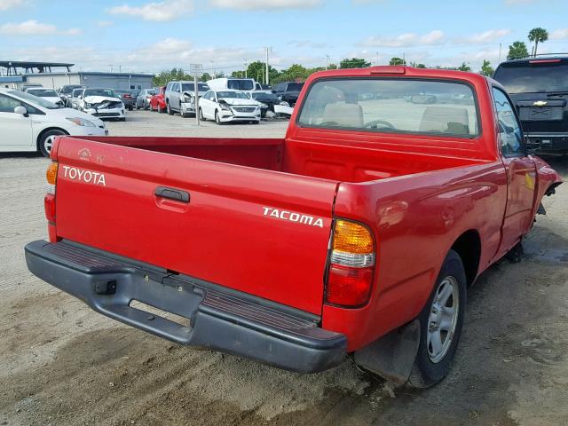 5TENL42N82Z068448 - 2002 TOYOTA TACOMA RED photo 4