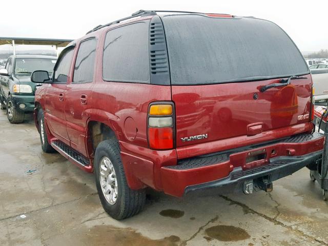 1GKEK63U05J168468 - 2005 GMC YUKON DENA BURGUNDY photo 3