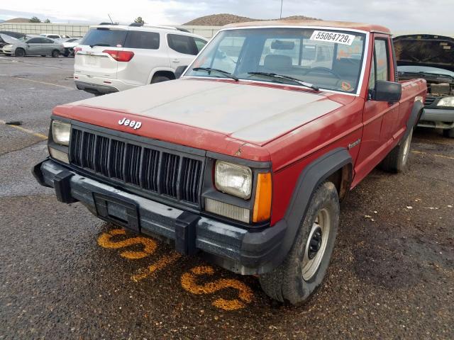 1J7FT26P0ML552598 - 1991 JEEP COMANCHE RED photo 2