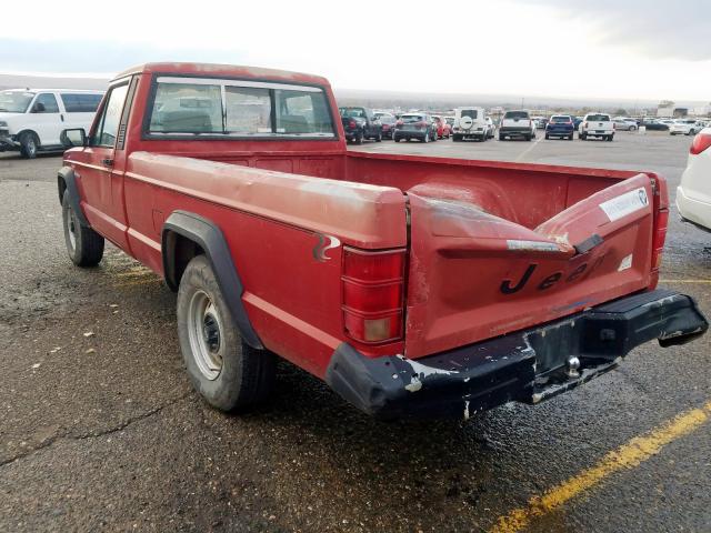 1J7FT26P0ML552598 - 1991 JEEP COMANCHE RED photo 3