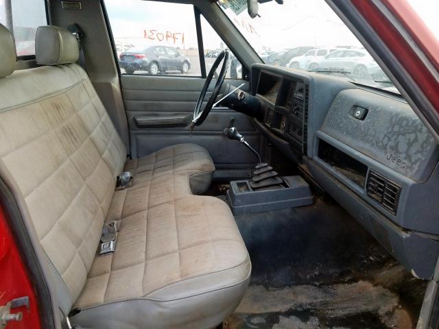 1J7FT26P0ML552598 - 1991 JEEP COMANCHE RED photo 5