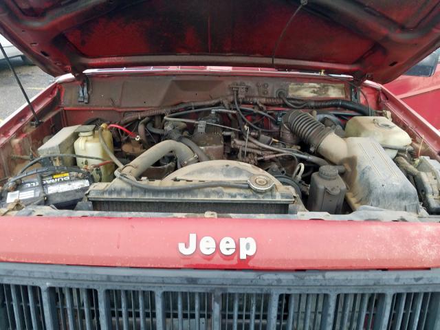 1J7FT26P0ML552598 - 1991 JEEP COMANCHE RED photo 7