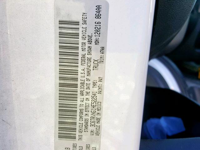 3C6TRVNG1HE522541 - 2017 RAM PROMASTER 白色 照片 10