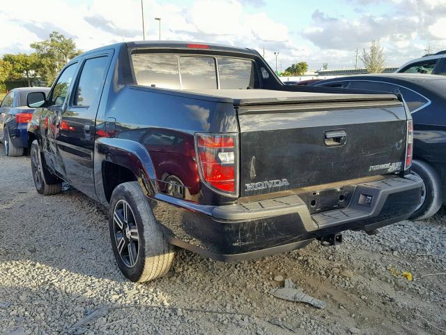 5FPYK1F7XEB013071 - 2014 HONDA RIDGELINE BLACK photo 3